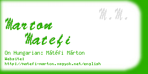 marton matefi business card